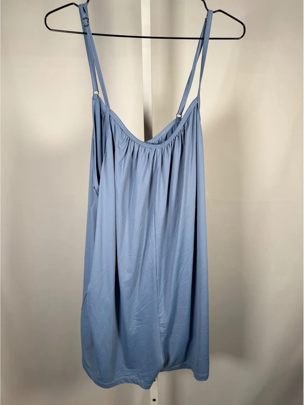 Halara Spaghetti Pocket Solid Wide Leg Casual Jumpsuit Blue Size Large - Picture 3 of 8